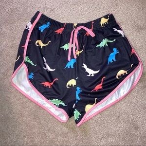 B1G1🌸 Colorful Cartoon Dinosaur Contrast Stitch Dolphin High Waisted Shorts